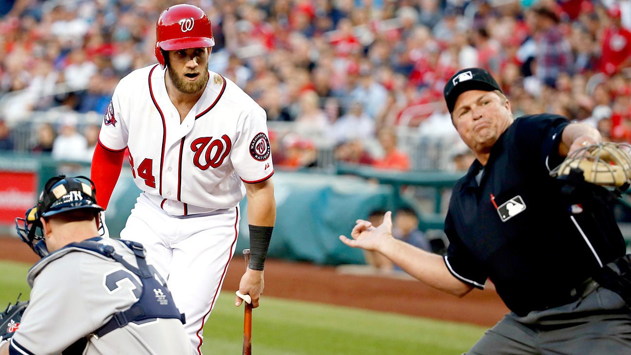 Bryce Harper ejected after AWFUL call from third base umpire