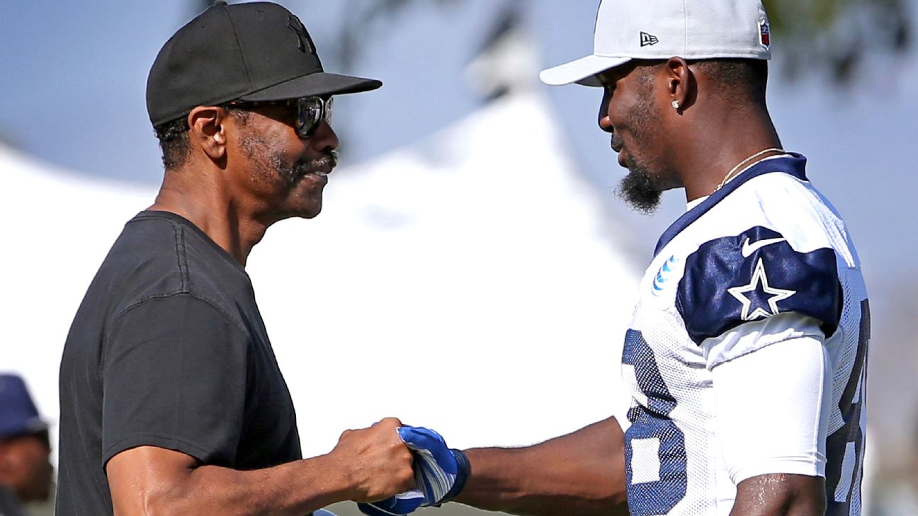 Denzel Washington at Cowboys practice, says 'this is a dream for me'