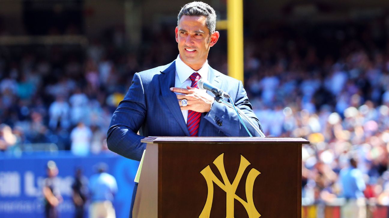 SportsCenter on X: Jorge Posada poses with his retired number plaque in  Monument Park before the game today.  / X