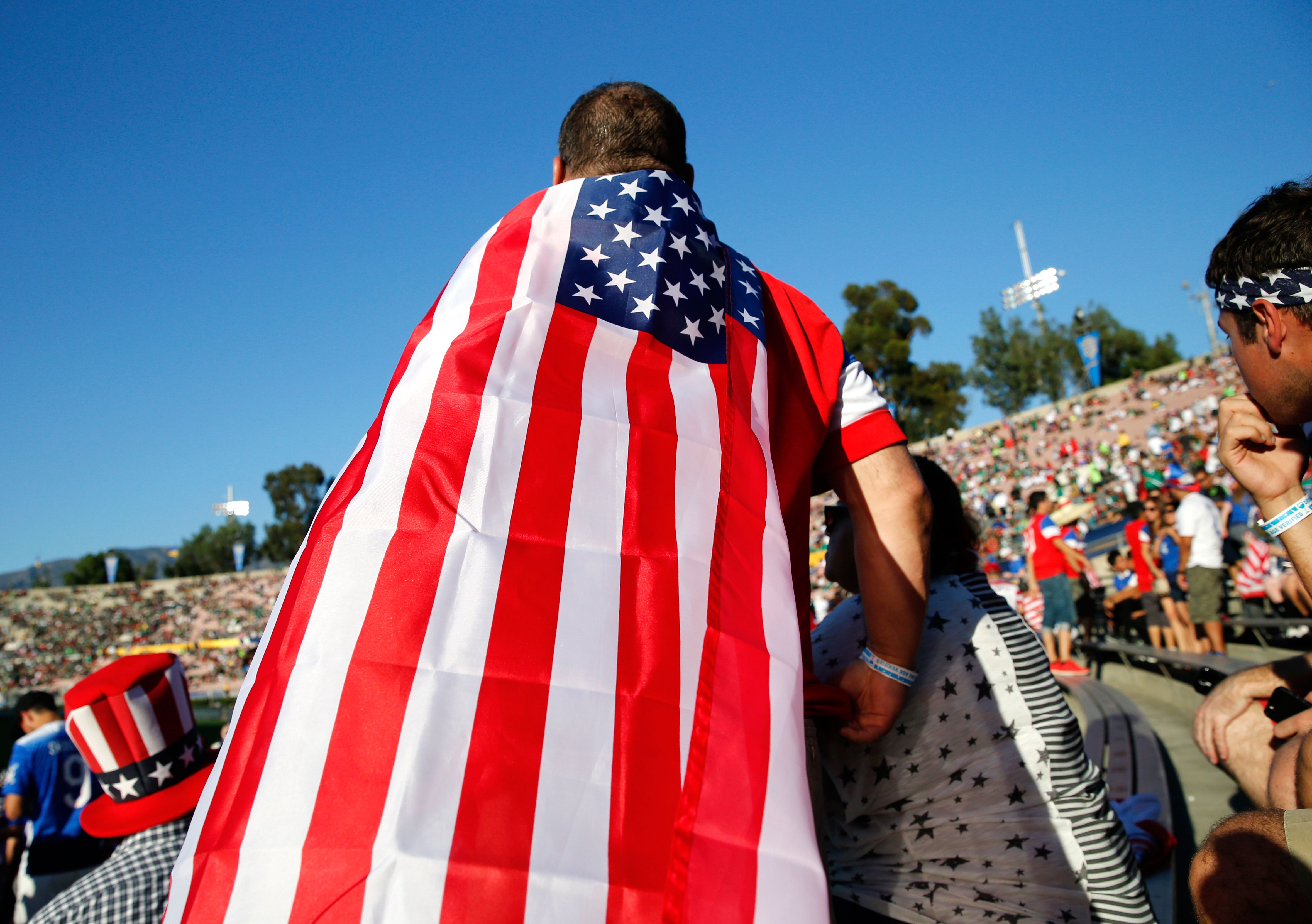 Wrapped in the flag Photos With the American Outlaws for USA vs
