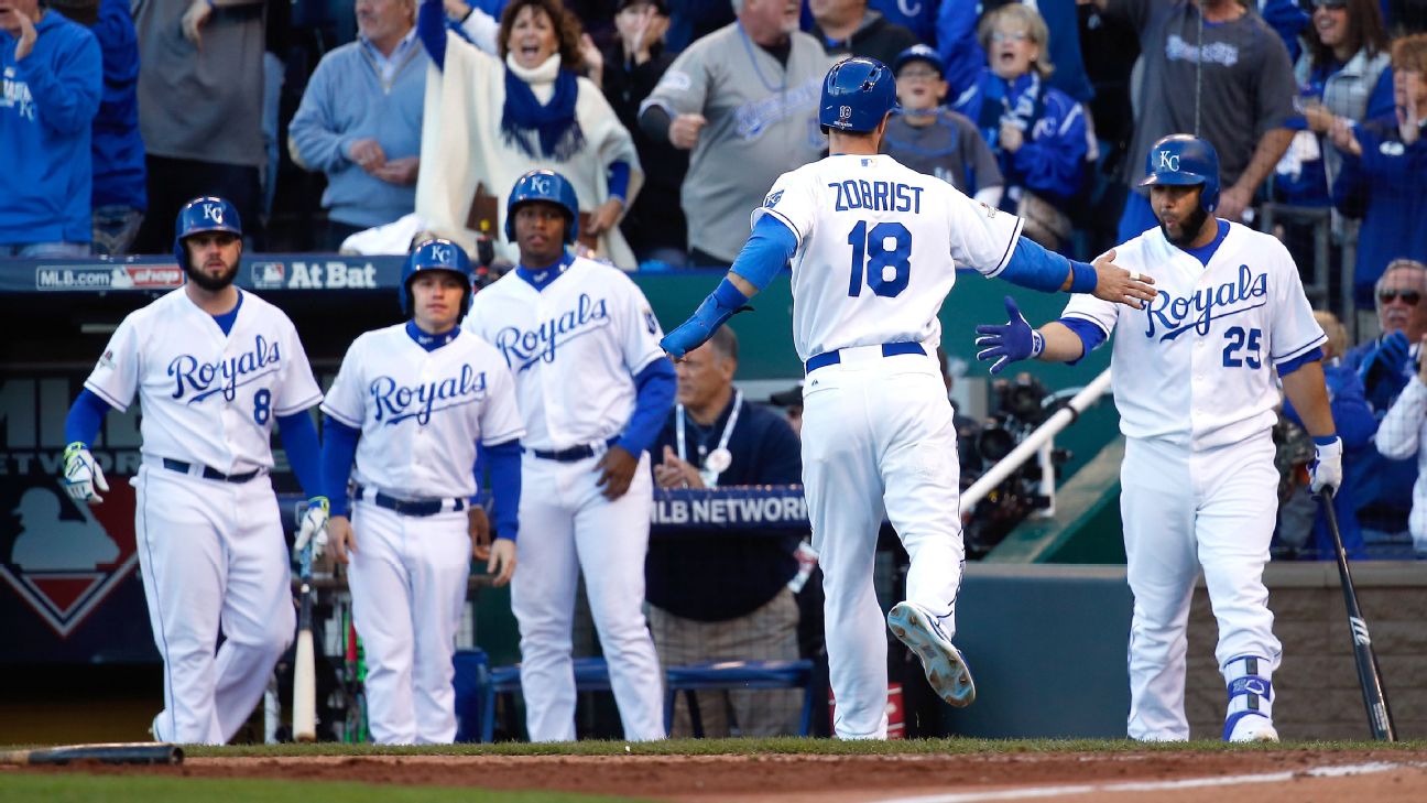 Kansas City Royals' Alex Gordon flips his bat after striking out