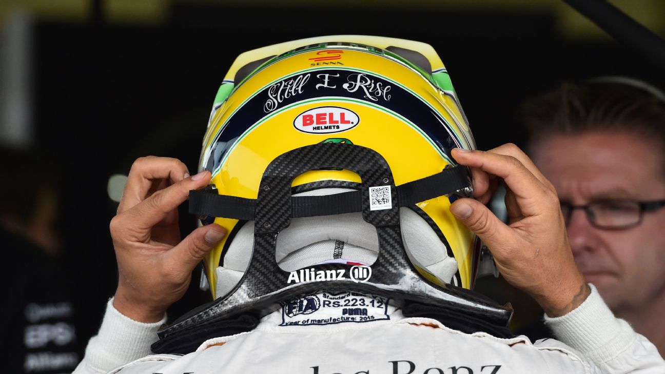 Lewis Hamilton Takes On Ayrton Senna Helmet Colours For Brazilian Gp