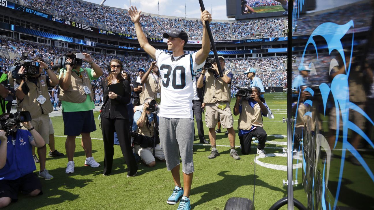 Super Bowl 50: Stephen Curry bangs Panthers drum (video) - Sports