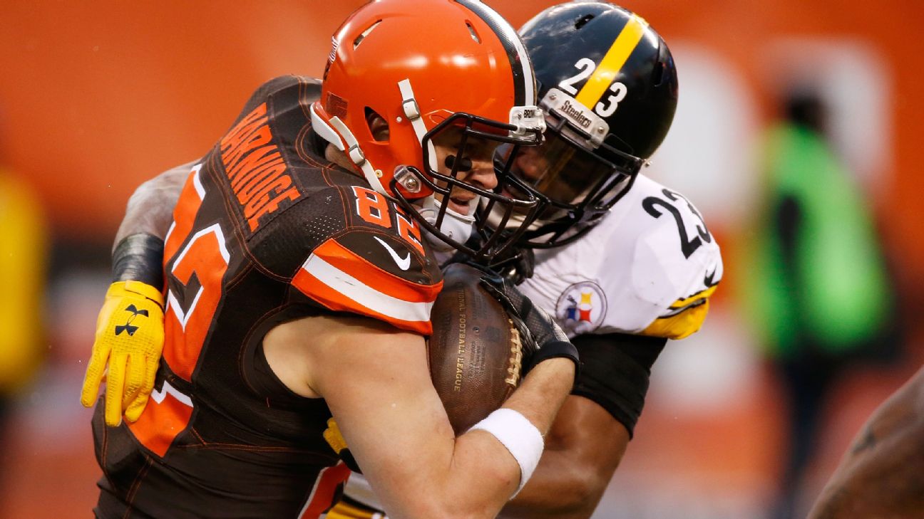 Cleveland Browns tight end Gary Barnidge in action during an NFL football  game against the Jacksonville Jaguars Sunday, Dec. 1, 2013, in Cleveland.  Jacksonville won 32-28. (AP Photo/David Richard Stock Photo - Alamy