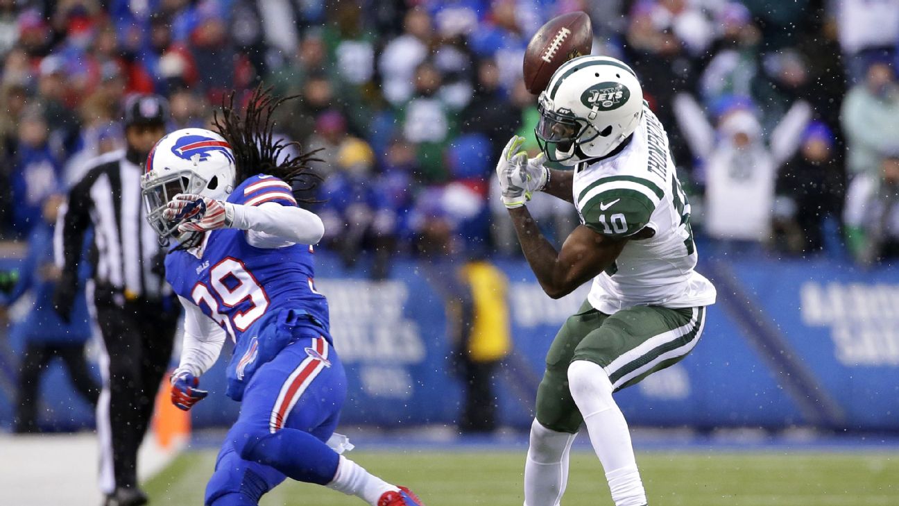 Bills Mario Butler knocks away Jets Kenbrell Thompkins' chance to