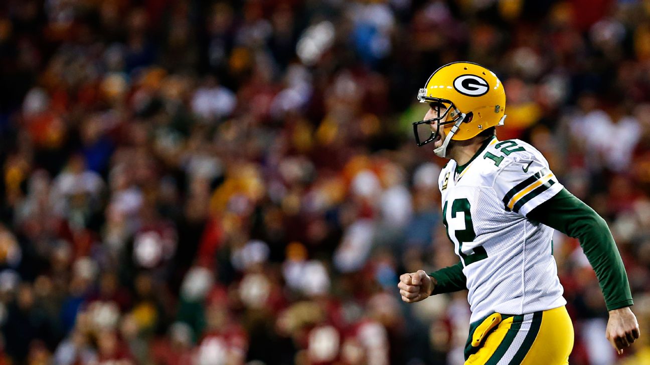 Aaron Rodgers rallies Packers past Redskins, 35-18, in NFC wild