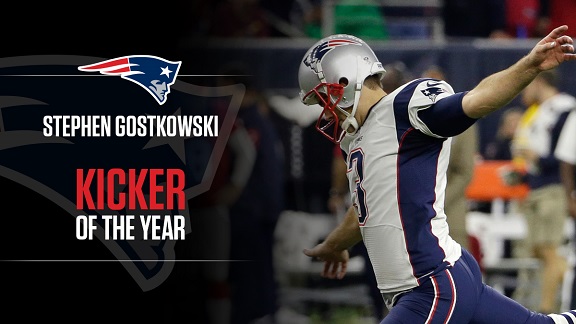 Kicker Stephen Gostkowski of the New England Patriots and punter