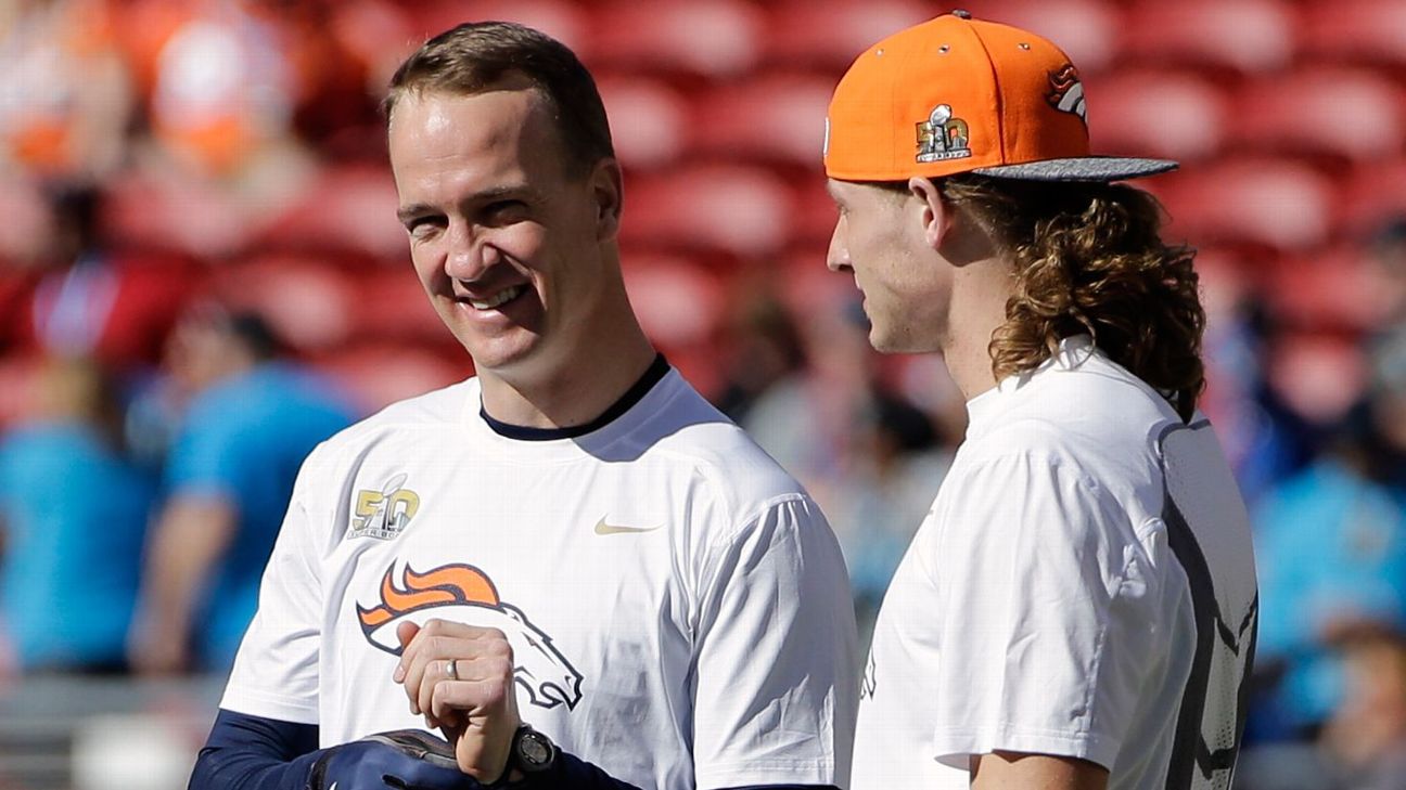 Peyton Manning stops by practice Wednesday.