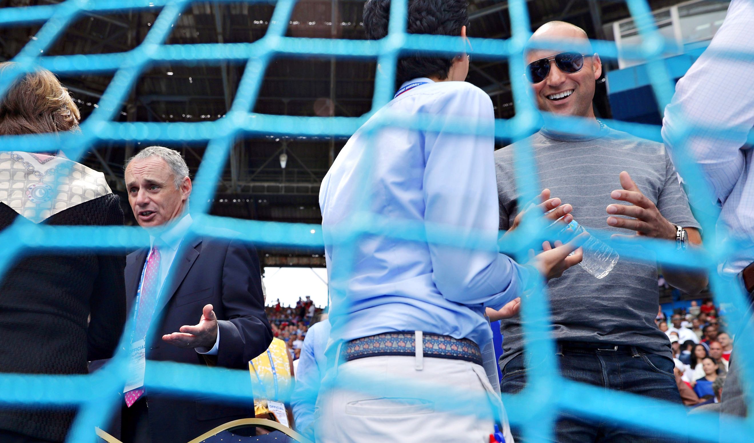 Rob Manfred & Derek Jeter - Photos: The Rays play the Cuban national ...