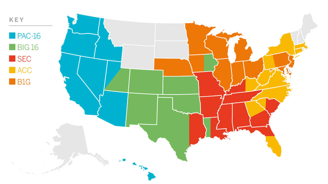 College Football Conferences Map Flipping The Field: What We Wish College Football Expansion And Realignment  Looked Like