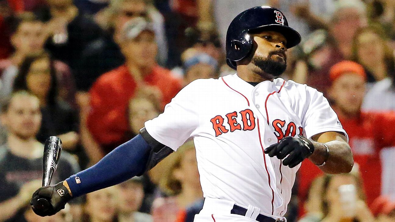 Red Sox center fielder Jackie Bradley Jr., his wife Erin and their