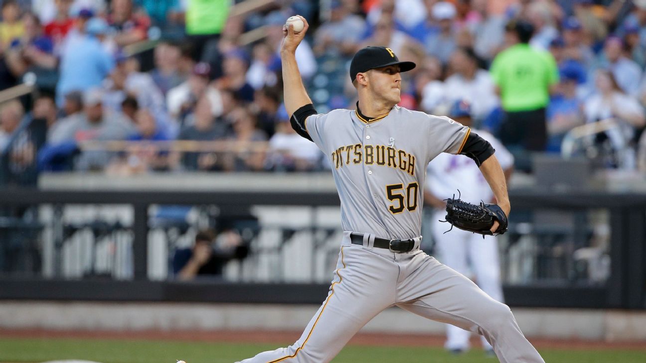 The Woodlands' Jameson Taillon pitches during a night game April