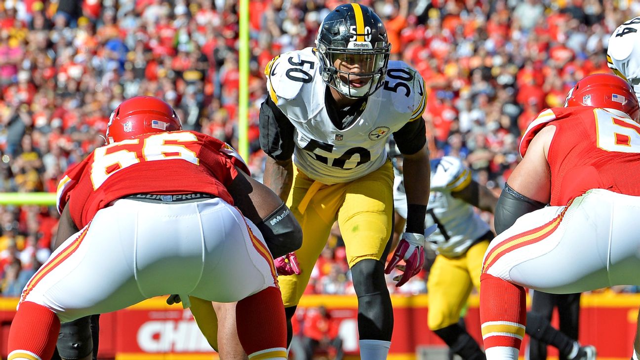 Ryan Shazier of the Pittsburgh Steelers reacts after he intercepted a  News Photo - Getty Images