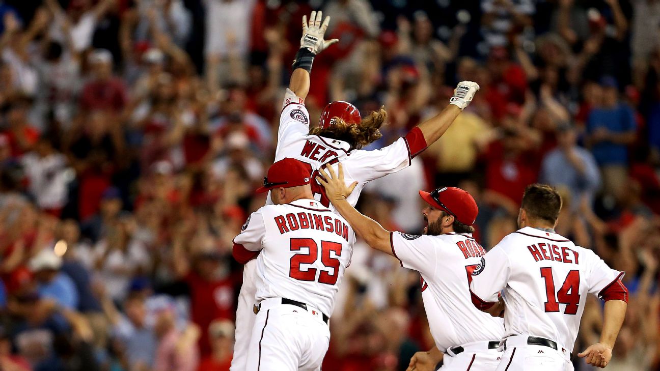 Jayson Werth and Nationals celebrate 12th-inning walk-off win