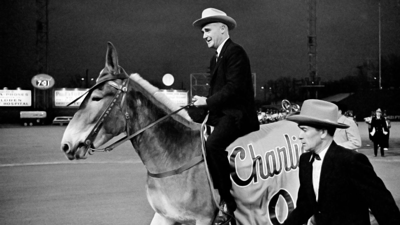 Remembering Charlie-O the mule, the A's mascot inspired by Charles O.  Finley - The Athletic