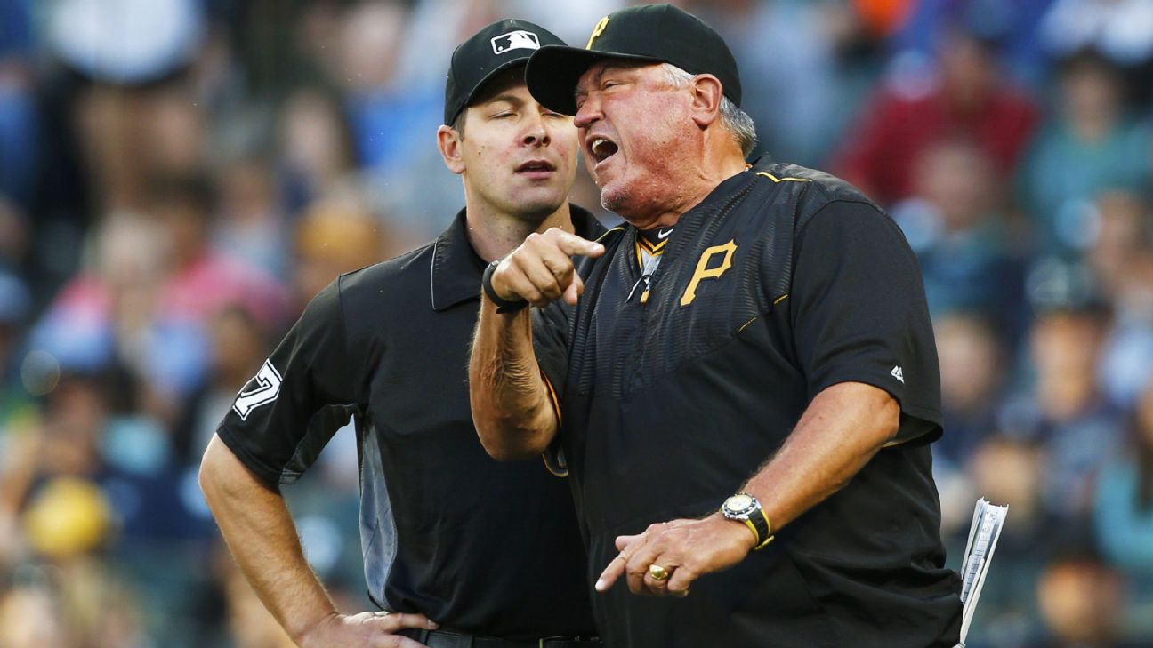 Pittsburgh Pirates manager Clint Hurdle stands on the field before his  Opening Day game against the