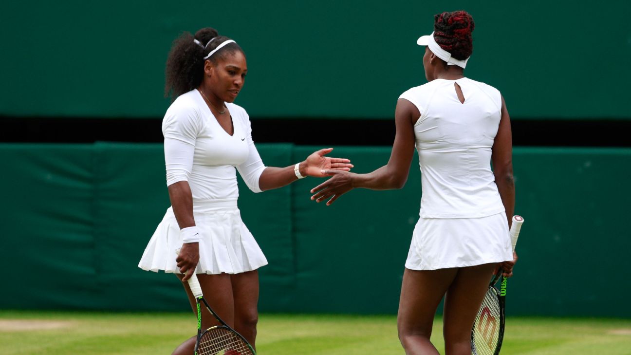 Venus, Serena Williams capture sixth Wimbledon doubles title - ESPN, image size:1296x729