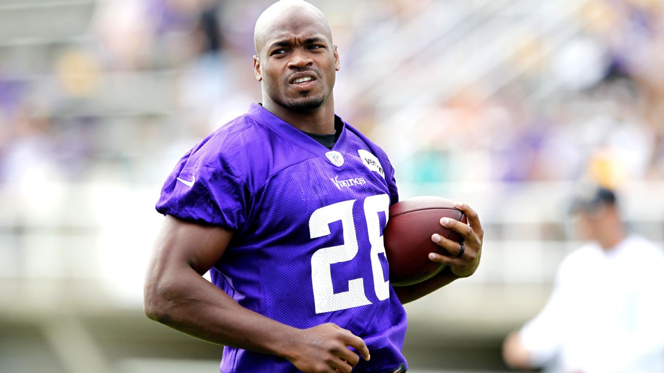 Adrian Peterson leads all NFL jersey sales.in Minnesota