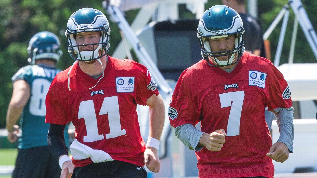 Josh Tolentino on X: Jason Kelce and Carson Wentz exchanged game