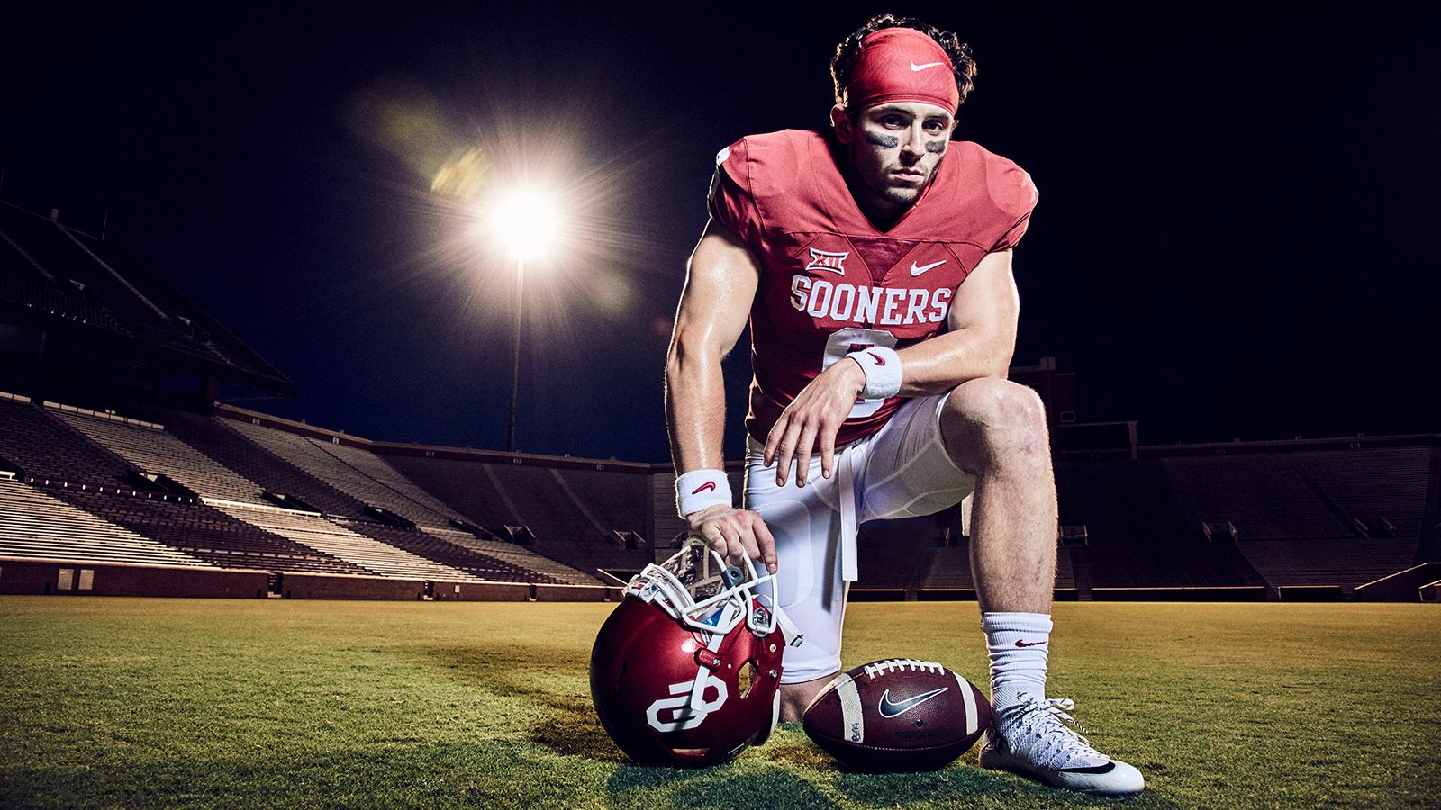 Young Baker Mayfield on OU field in 2004 newsok courtesy