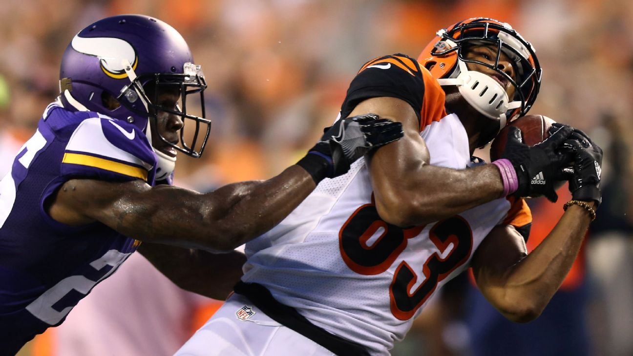 Cincinnati Bengals wide receiver Cody Core (16) during NFL football  preseason game action between the Indianapolis