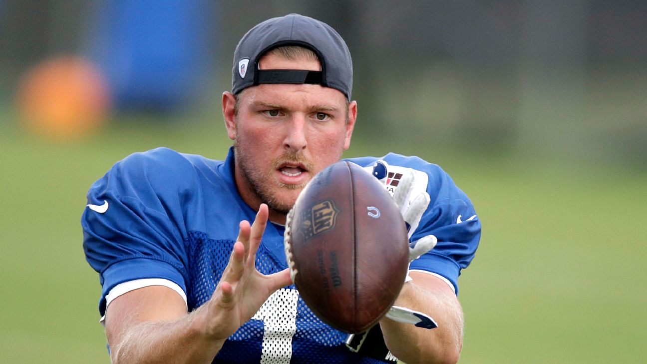 Indianapolis Colts punter Pat McAfee catches the football during warm ups  before the start of an NFL football game against the Seattle Seahawks in  Indianapolis, Sunday, Oct. 4, 2009. (AP Photo/Darron Cummings