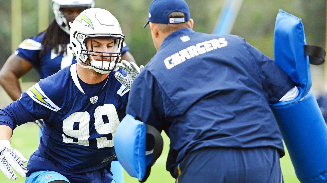 Joey Bosa Los Angeles Chargers Unsigned Running Photograph