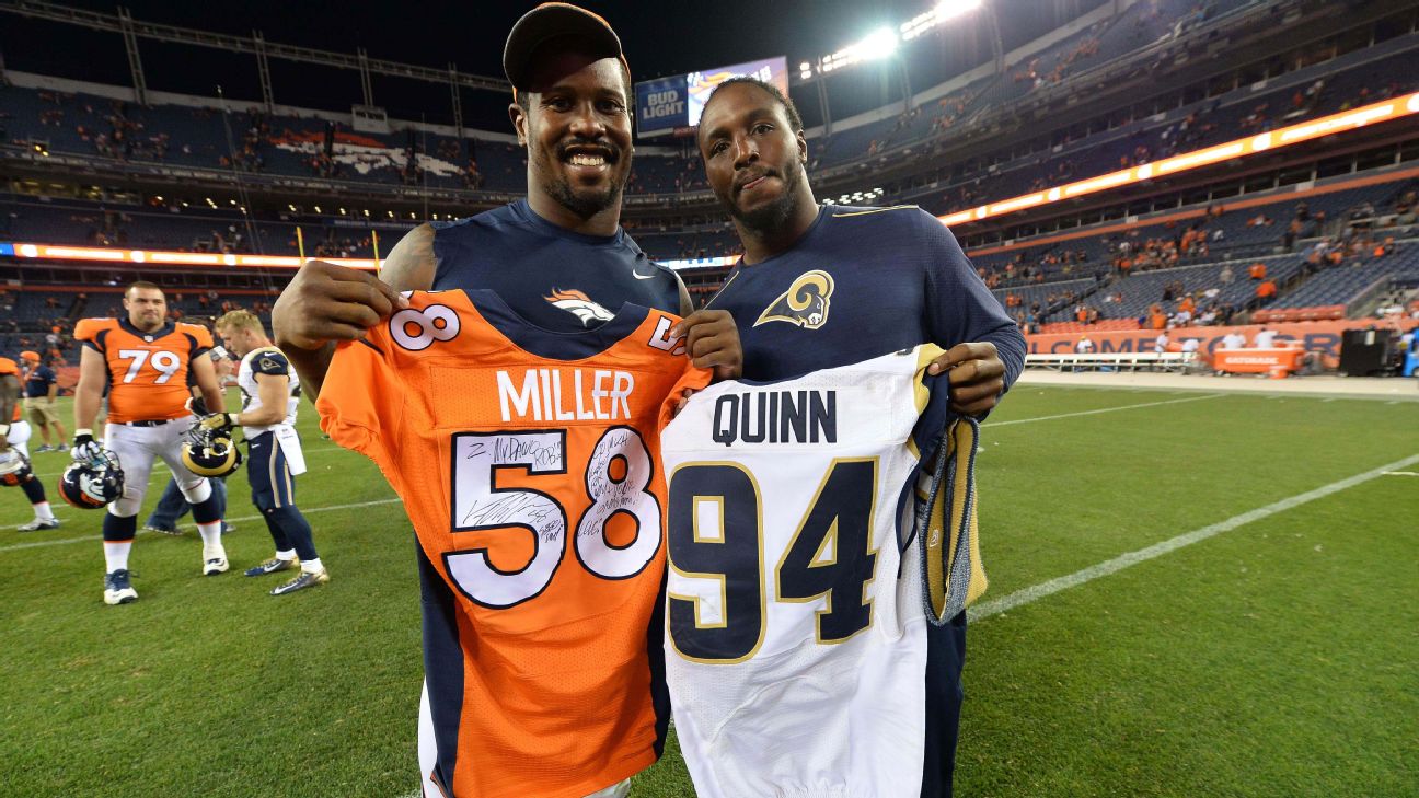 Rams' Robert Quinn snags jersey from Broncos' Von Miller - ESPN