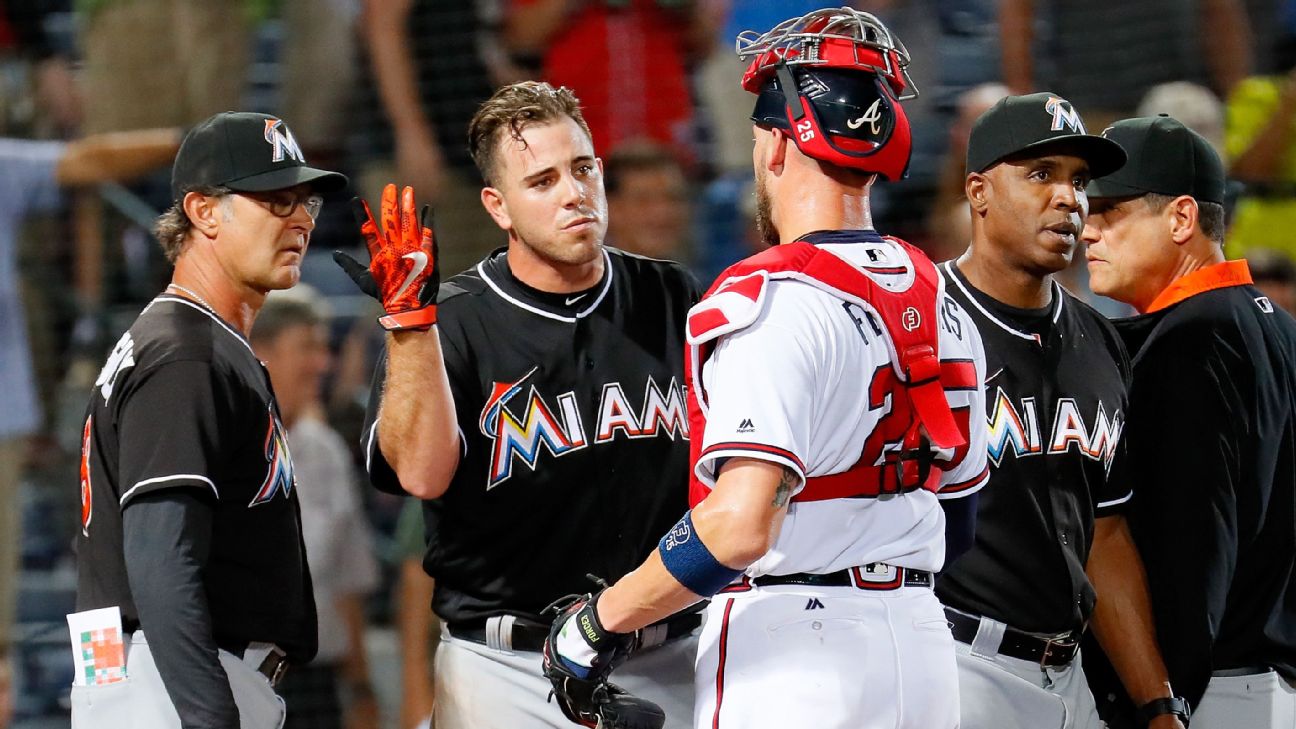 Atlanta Braves Martin Prado heads for home after hitting a homerun