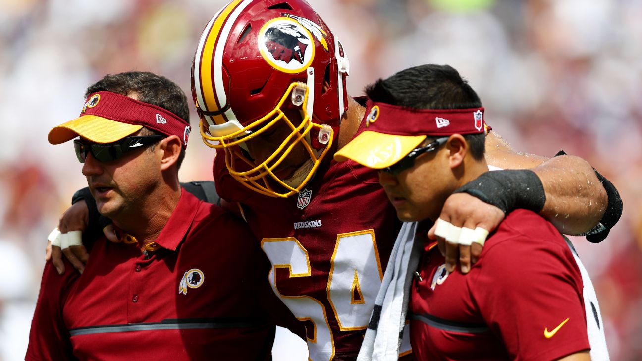 Redskins Kedric Golston injured in game