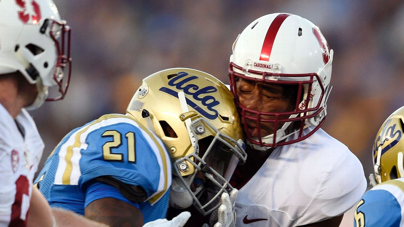 crown of a football helmet NCAA clarifies rules on targeting fouls, helmet-to-helmet hits