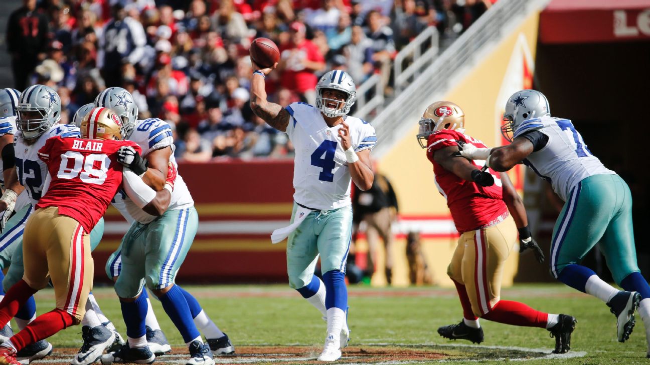 Cowboys' Dak Prescott - 'No excuses' for costly INTs vs. Niners - ESPN