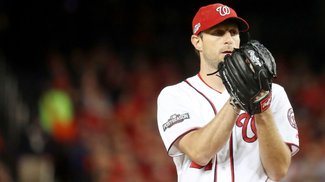 Max Scherzer exits start for Washington Nationals in first inning due to  ailing groin - ESPN