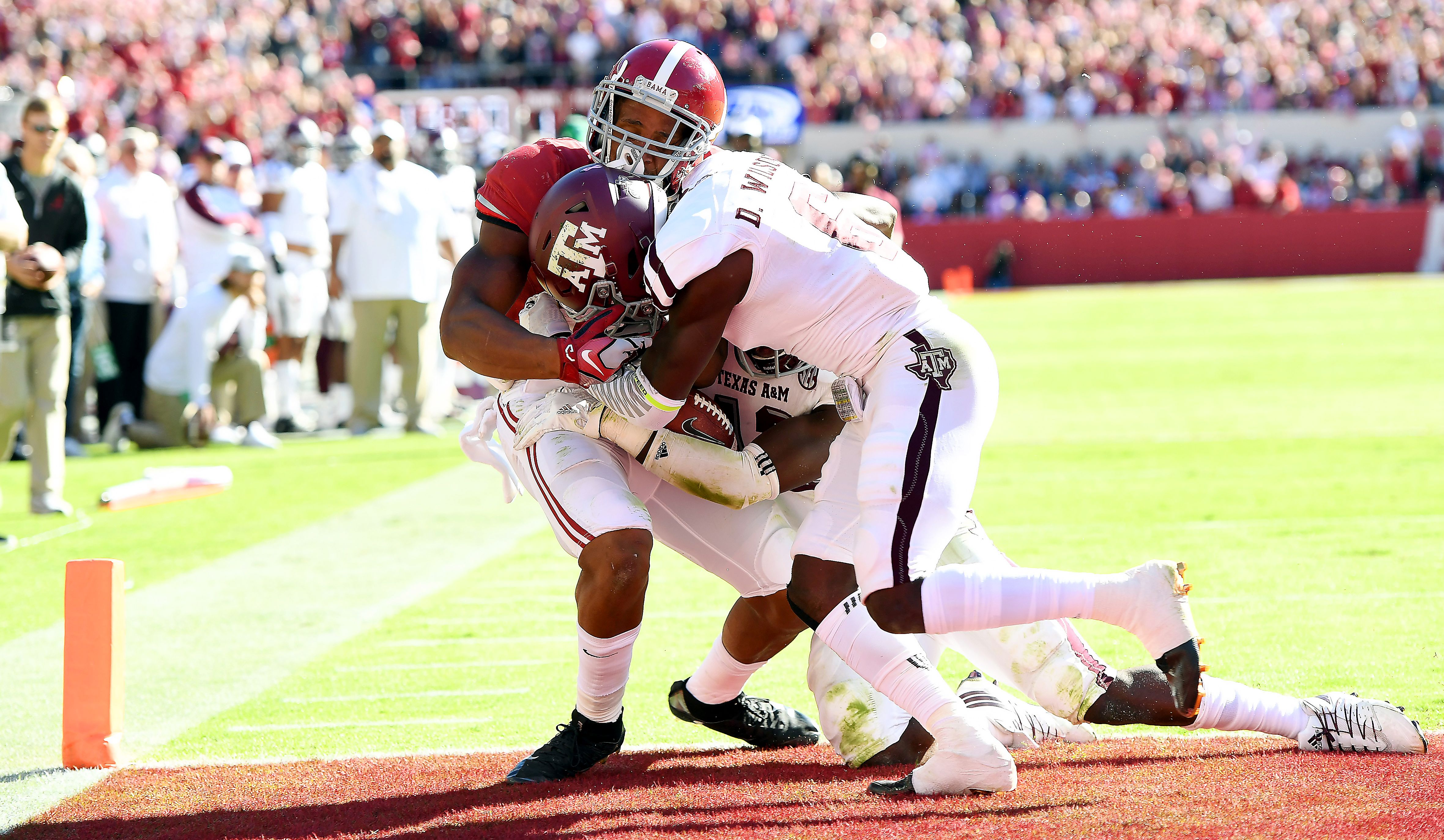 Howard crosses the goal line Photos Texas A&M vs. Alabama ESPN