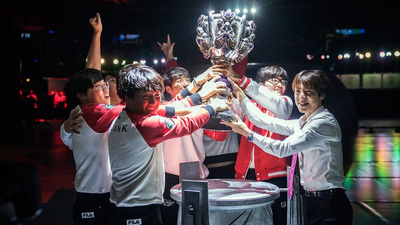 Esports superstar Faker's team wins trophy at the League of