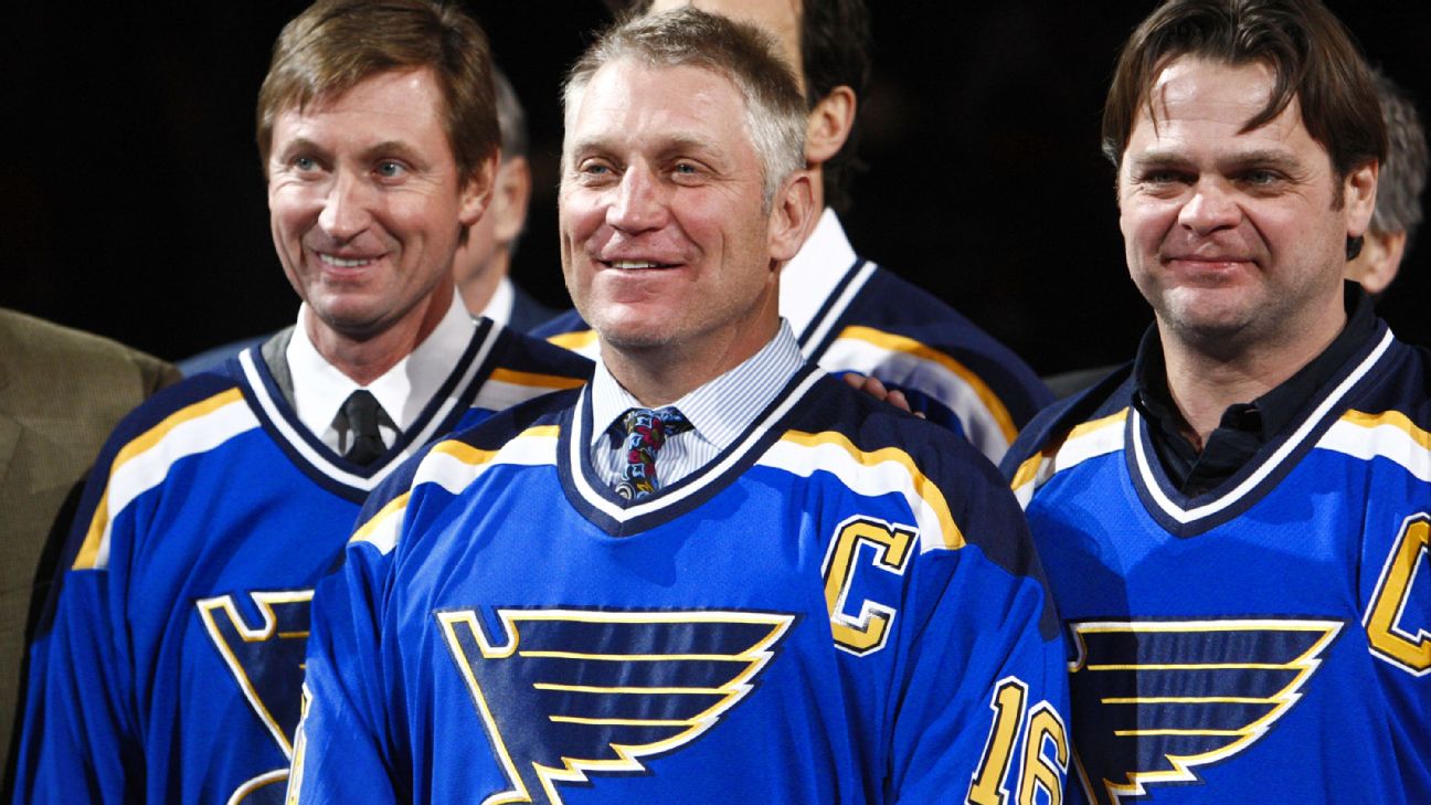 Brett Hull of the St. Louis Blues in action during a game against