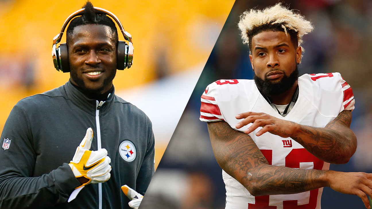 Antonio Brown and Odell Beckham Jr. do the jersey swap after the game