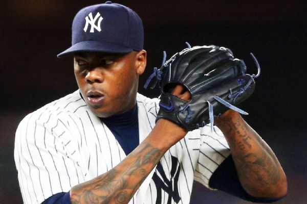 Yankees place closer Aroldis Chapman on injured list because of