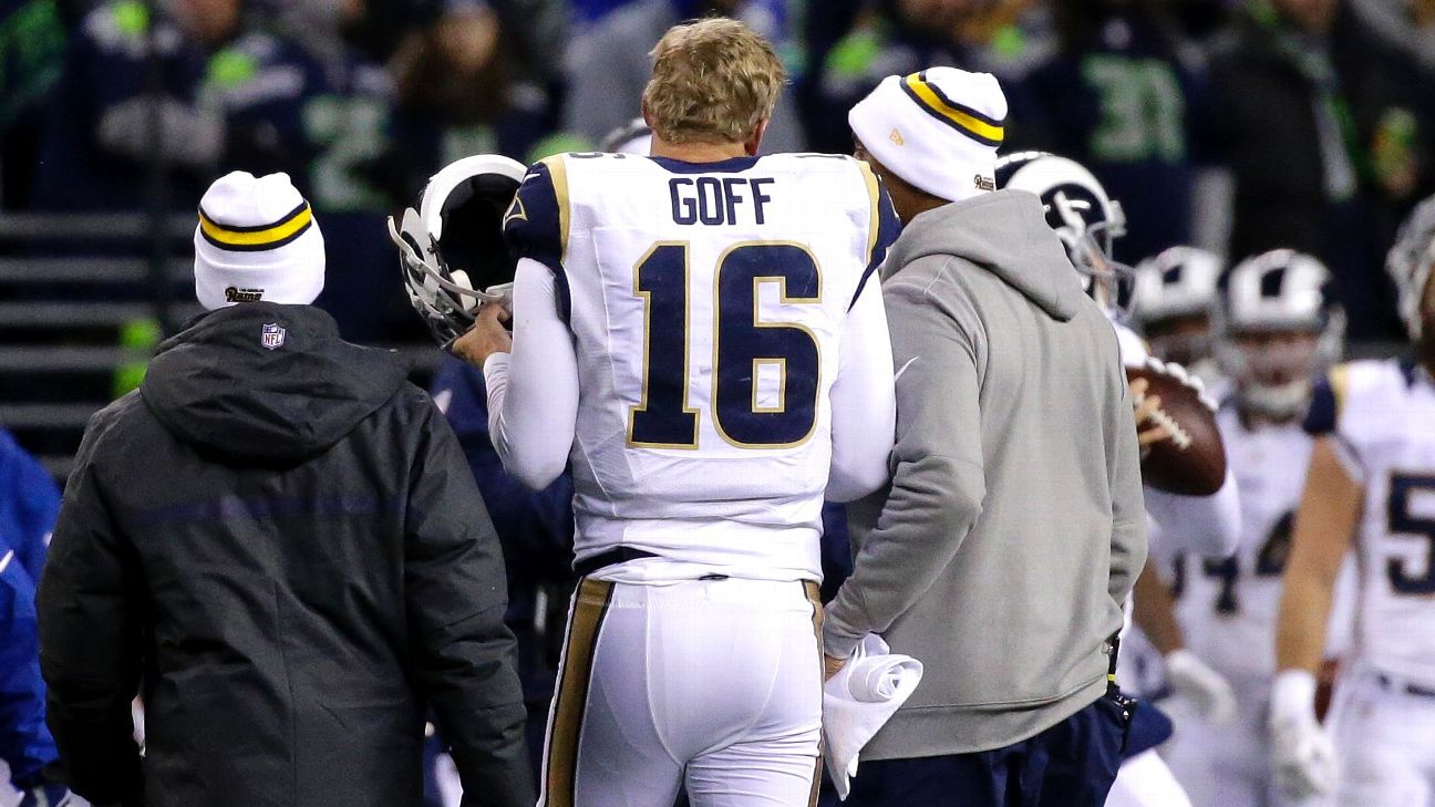 Jared Goff gets knocked out in Rams' loss to Seahawks, 24-3