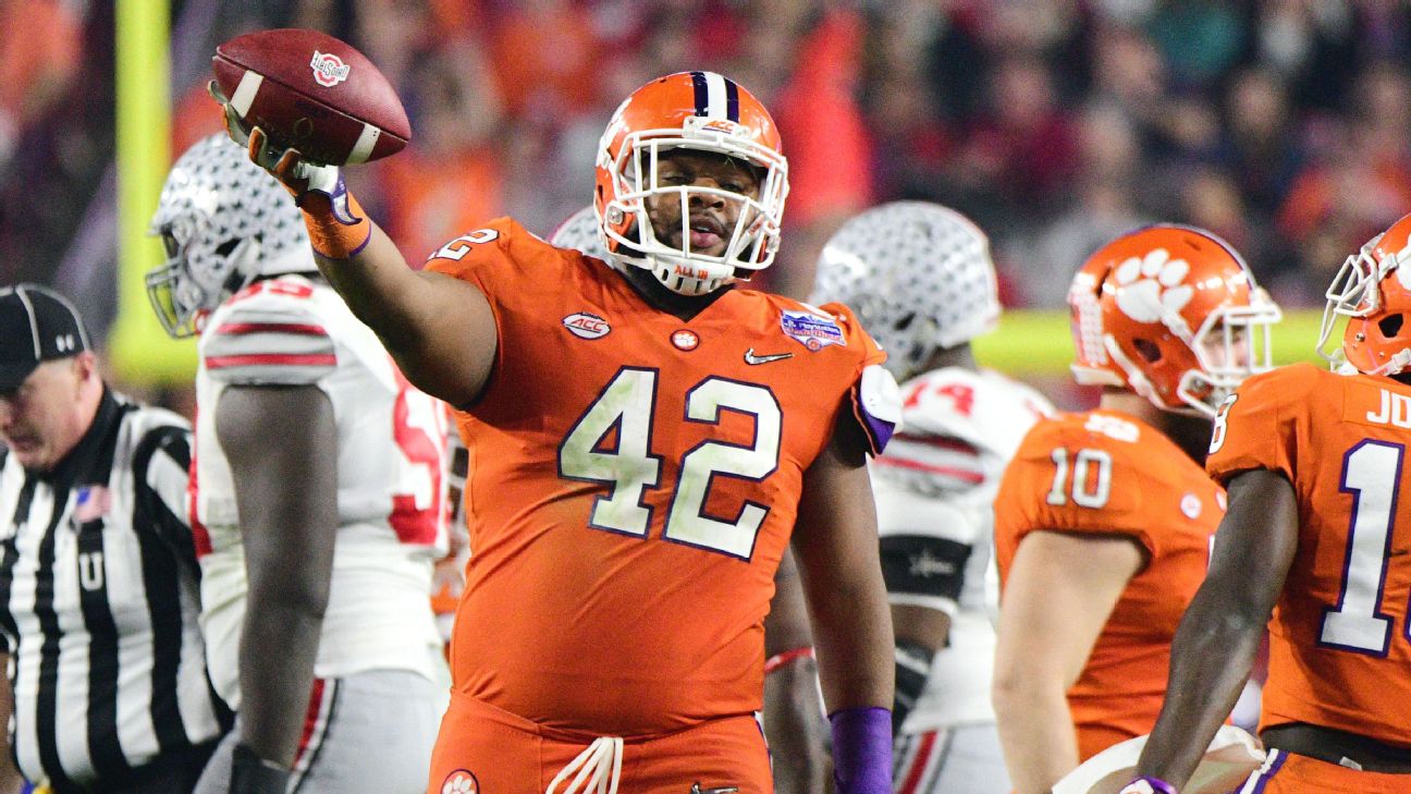 Men's Clemson Tigers #42 Christian Wilkins Orange ACC Six of the