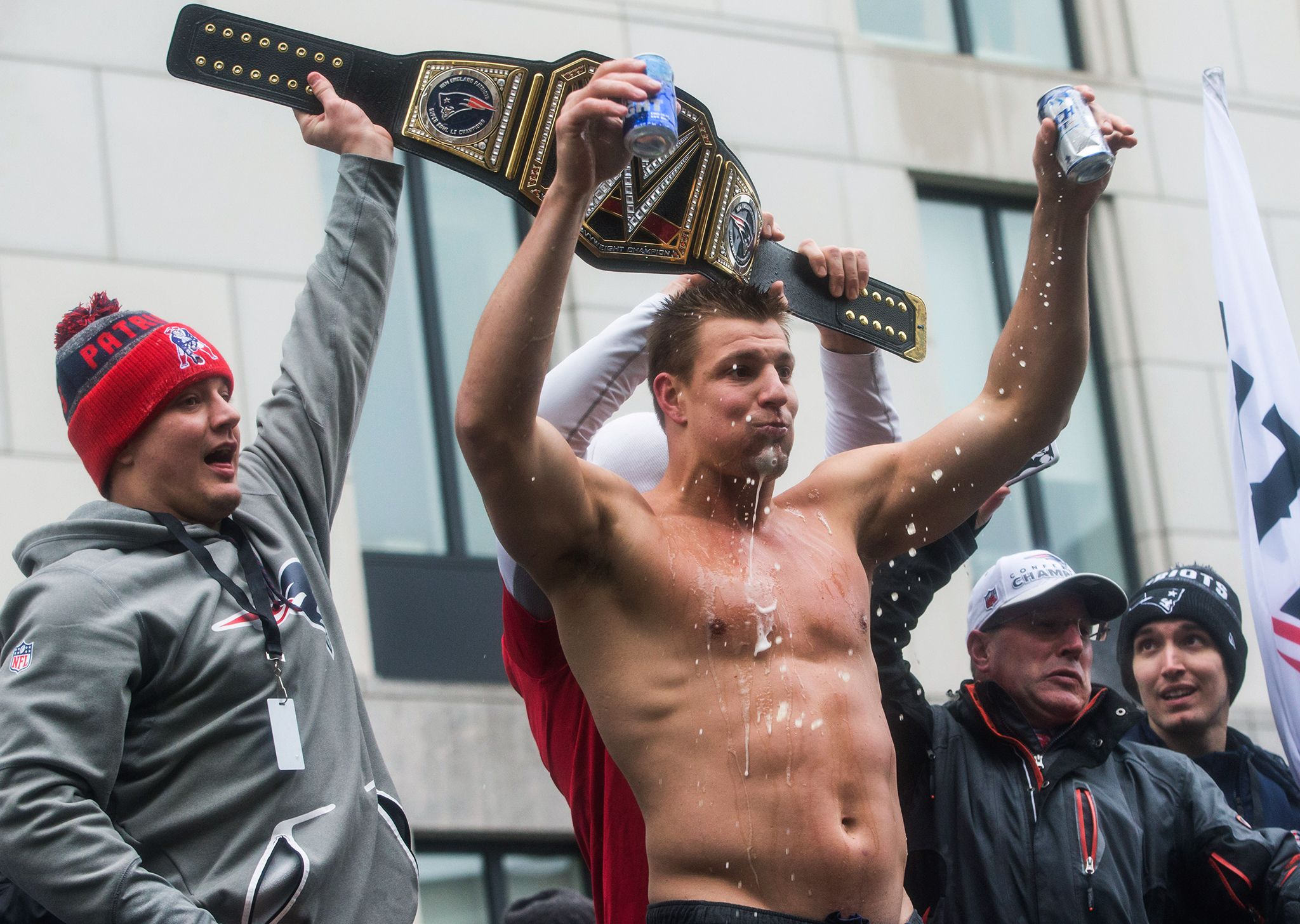 Rob Gronkowski Patriots Super Bowl victory parade ESPN