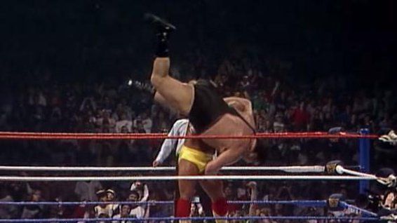 WWE - WrestleMania Moments - Hulk Hogan slams Andre Giant at WrestleMania III