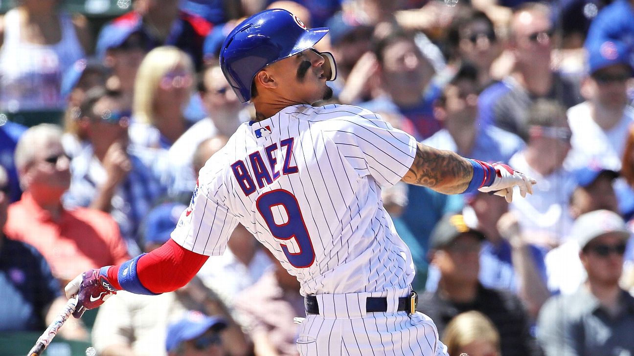 Download Javier Baez With Chicago Cubs Teammates Wallpaper