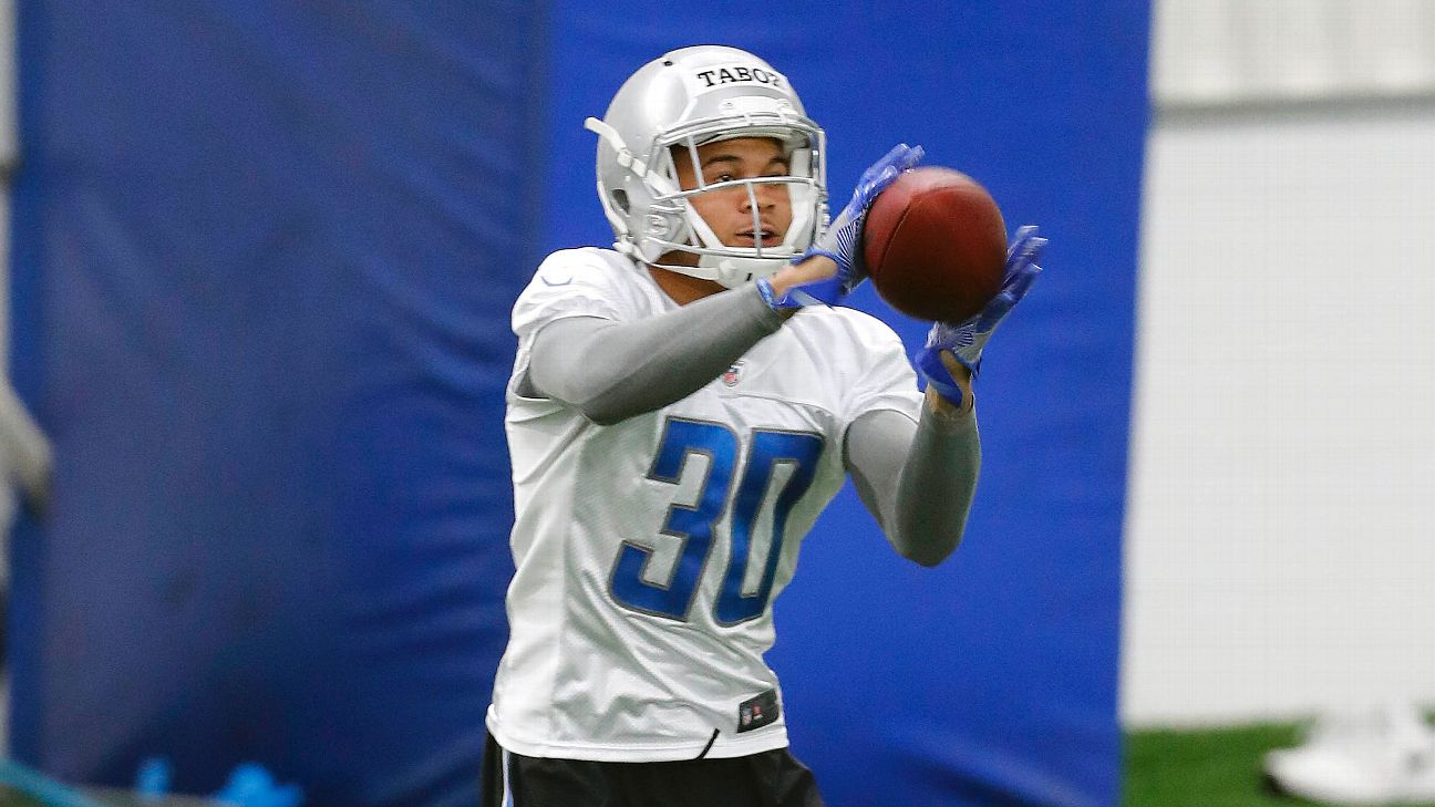 Detroit Lions linebacker Tahir Whitehead watches at the teams NFL