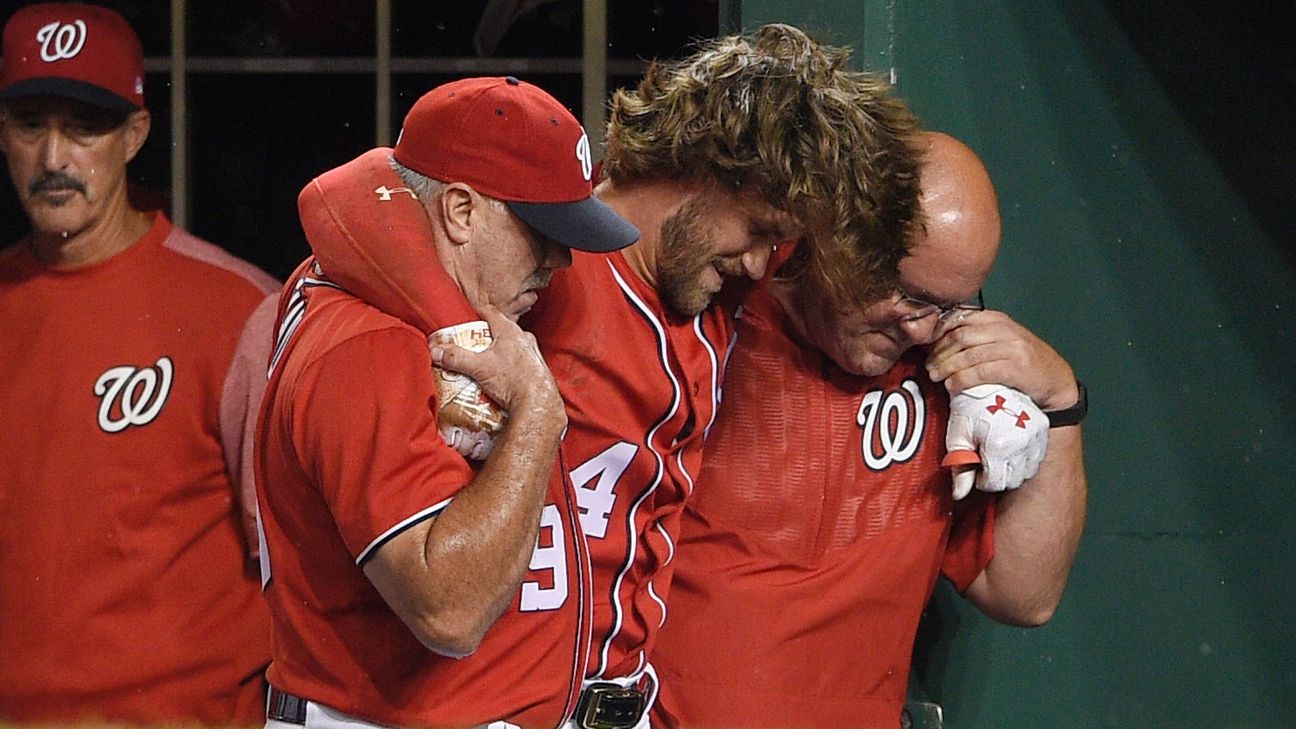 Nationals place Jayson Werth on DL; Bryce Harper out for Saturday