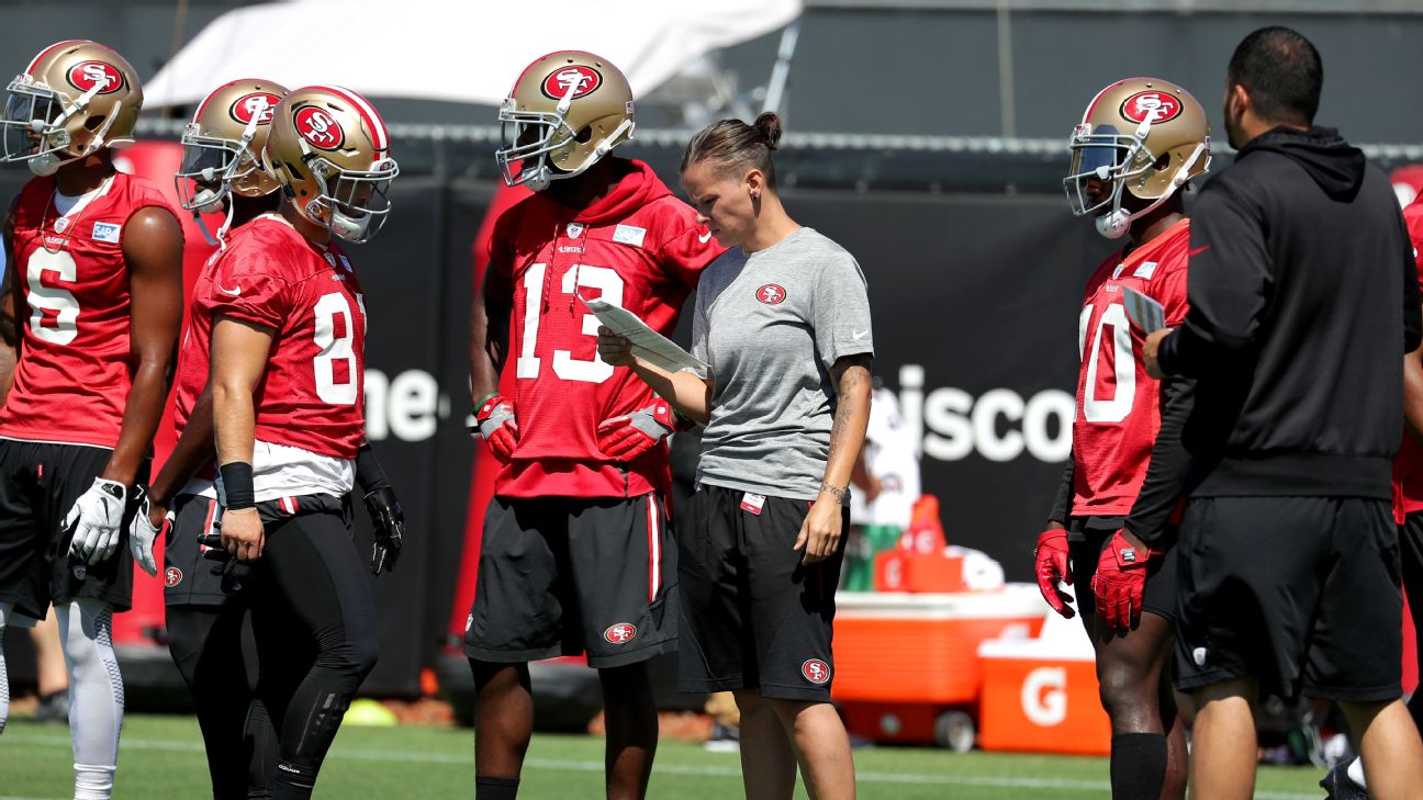 San Francisco 49ers hire first female assistant coach, who is also first  openly gay NFL assistant - ESPN