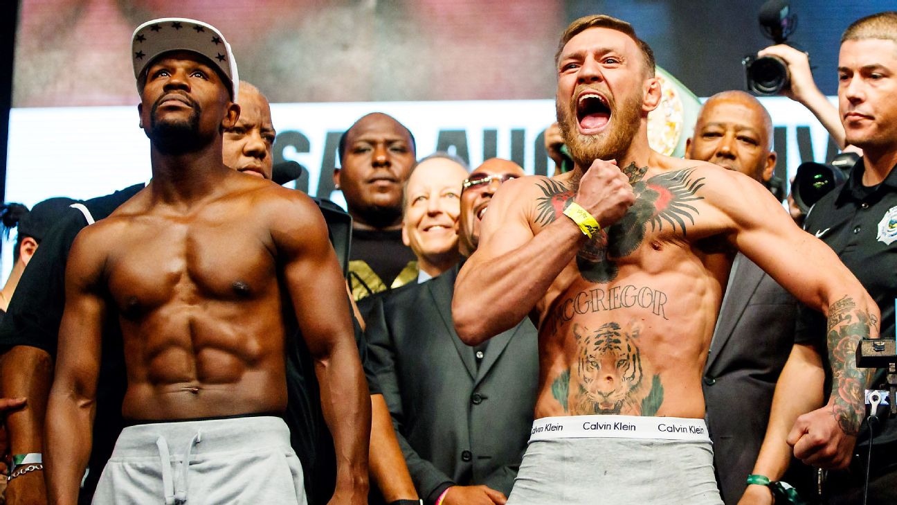 Floyd Mayweather-Conor McGregor weigh-in