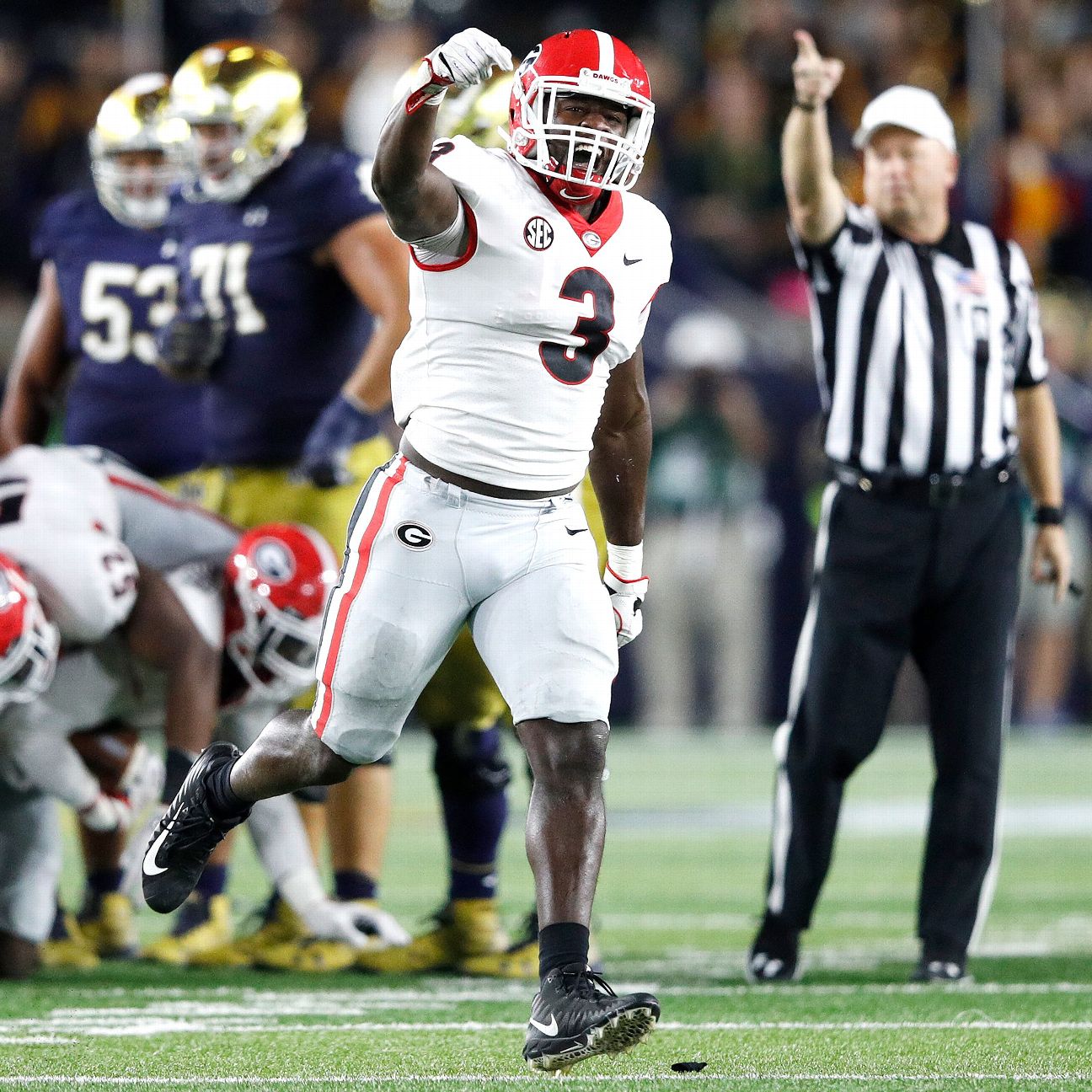 I play football saturday. Roquan Smith.