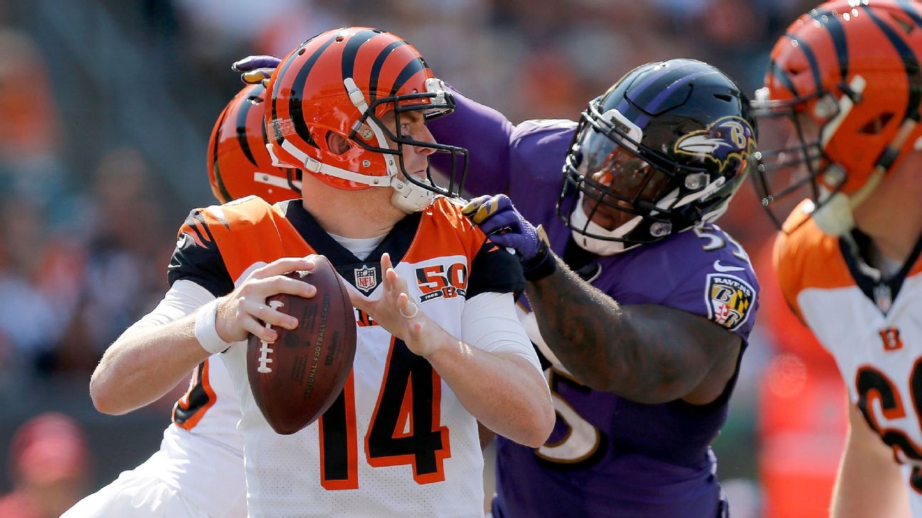 Baltimore Ravens - Haloti Ngata & Terrell Suggs walk out for the