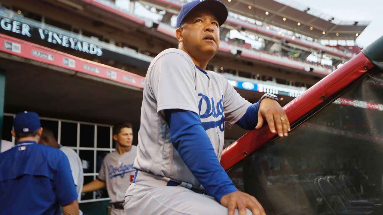 Umpires bar Los Angeles Dodgers skipper Dave Roberts from pitching position  player - ESPN